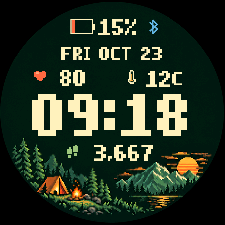 Pixel Outdoors Garmin watch face